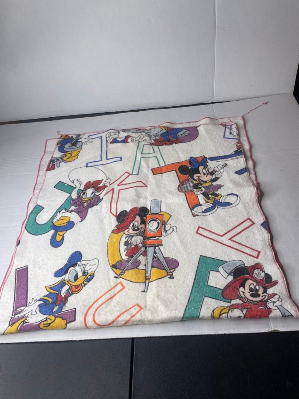 Vintage Disney Alphabet Blanket Mickey Minnie Donald Daisy
